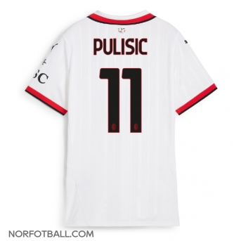 Billige Fotballdrakt AC Milan Christian Pulisic #11 Replika Bortedrakt Dame 2024-25 Kortermet